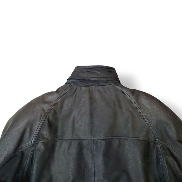 Vintage Hunting Horn Classics Leather Bomber Aviator Jacket In Black Size XL - Picture 6 of 16